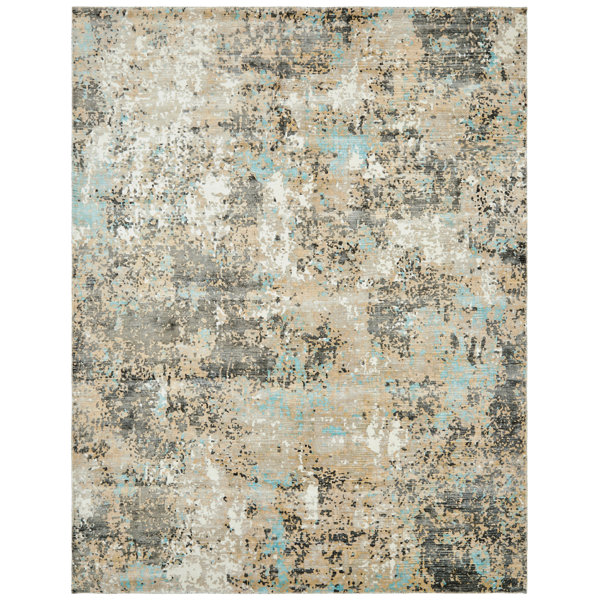 17 Stories Beige/Blue/Grey Handmade Abstract Area Rug Wayfair